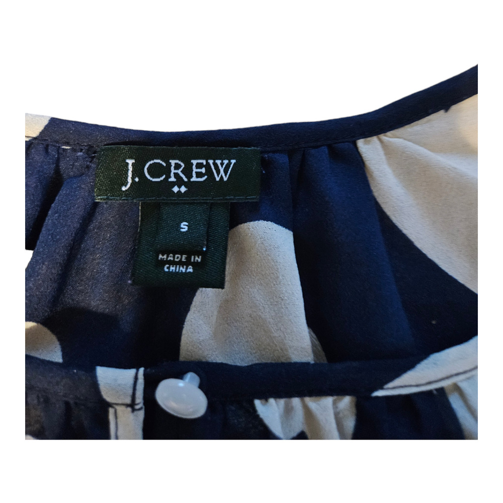J. Crew Factory Navy and White Heart Blouse - Picture 2 of 8